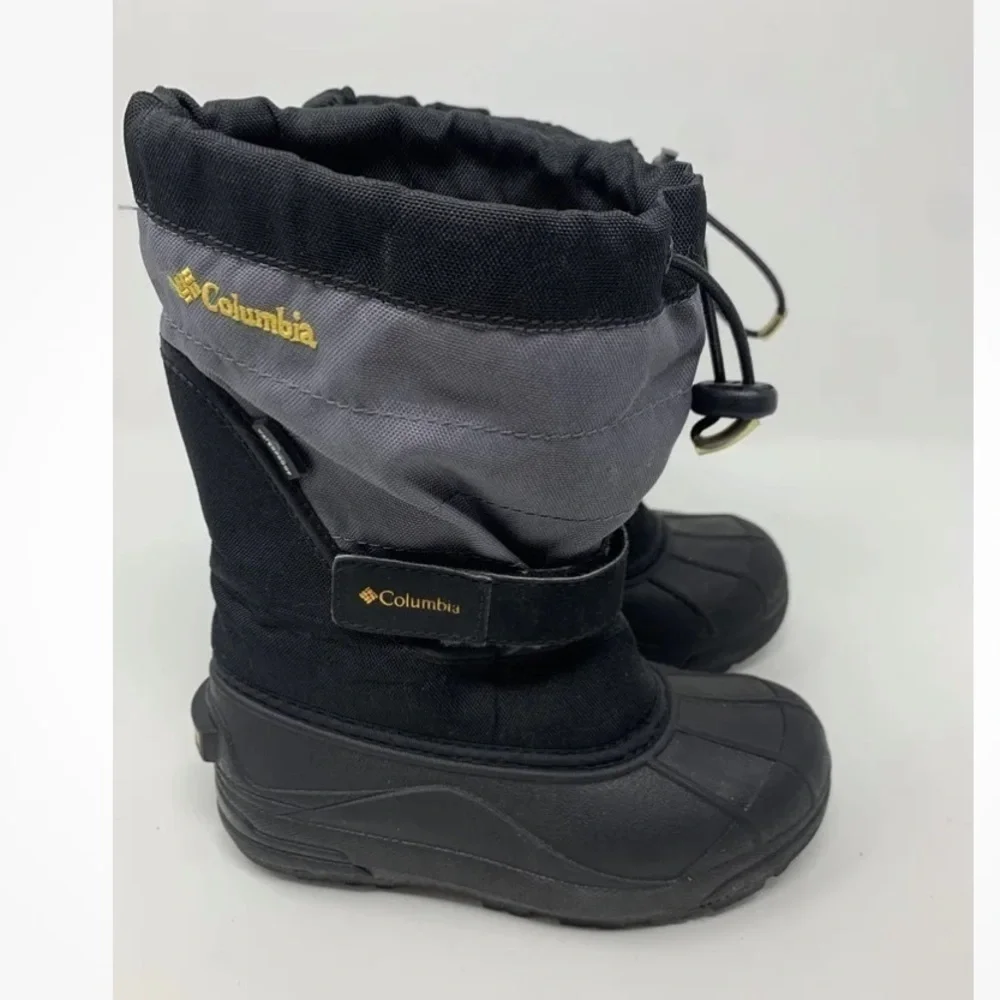Columbia Kids Waterproof Snow Winter Boots Unisex SIZE 11 Black Logo Warm Rubber